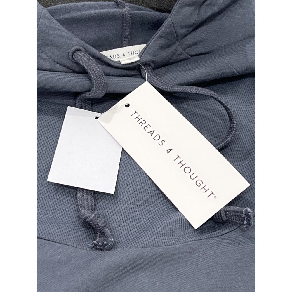 Threads 4 Thought Lira Hoodie Pullover Organic Cotton Blend Carbon Blue - Picture 8 of 10